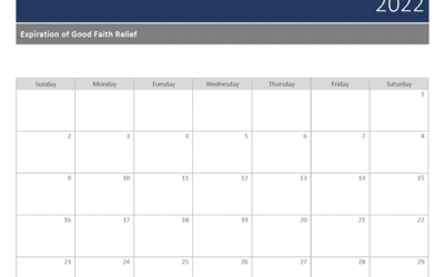2021 Reporting and Expiration of Good Faith Relief
