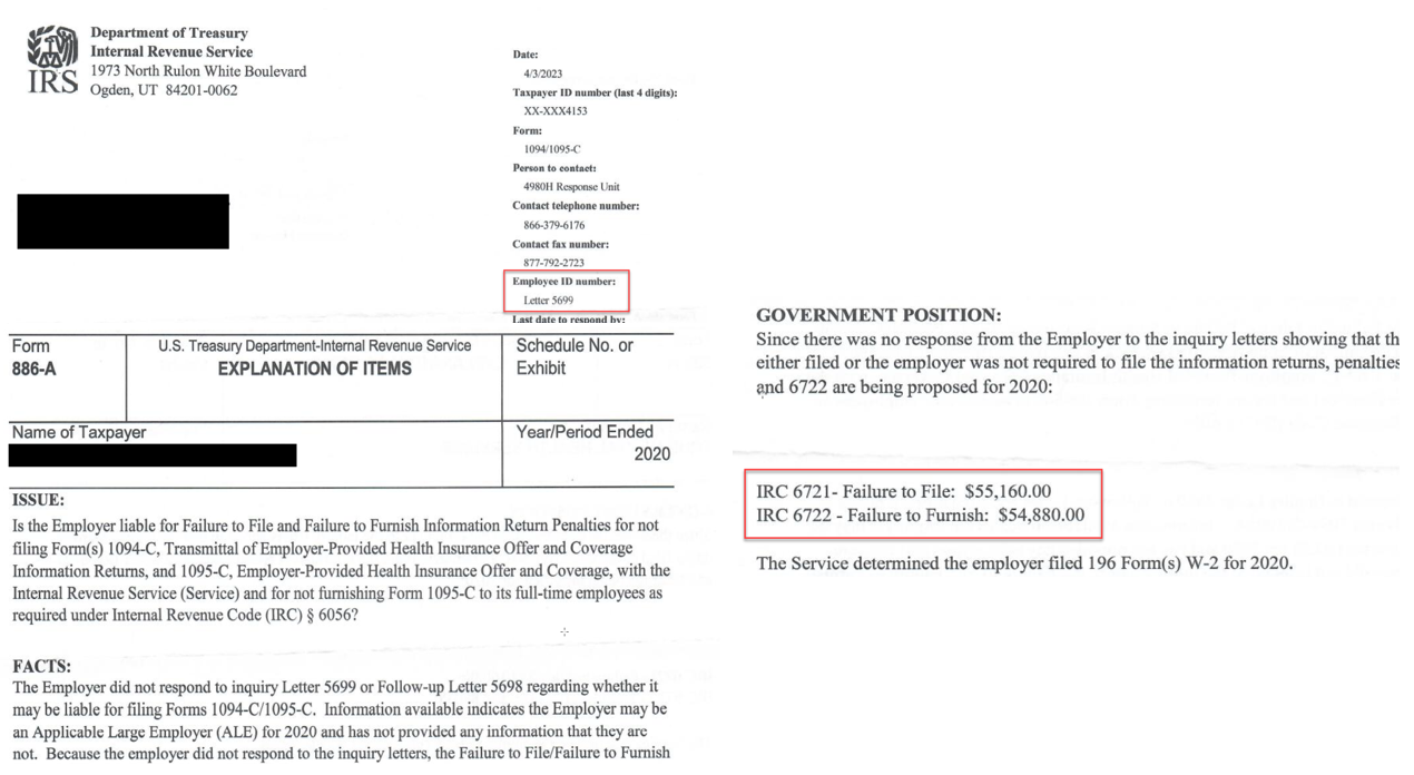 Civil Penalties - ALEs Fail to File/Furnish Forms 1094/1095C - ETC